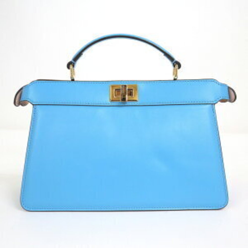Fendi Peekaboo Isee East West Handbag Leather Blue View 2